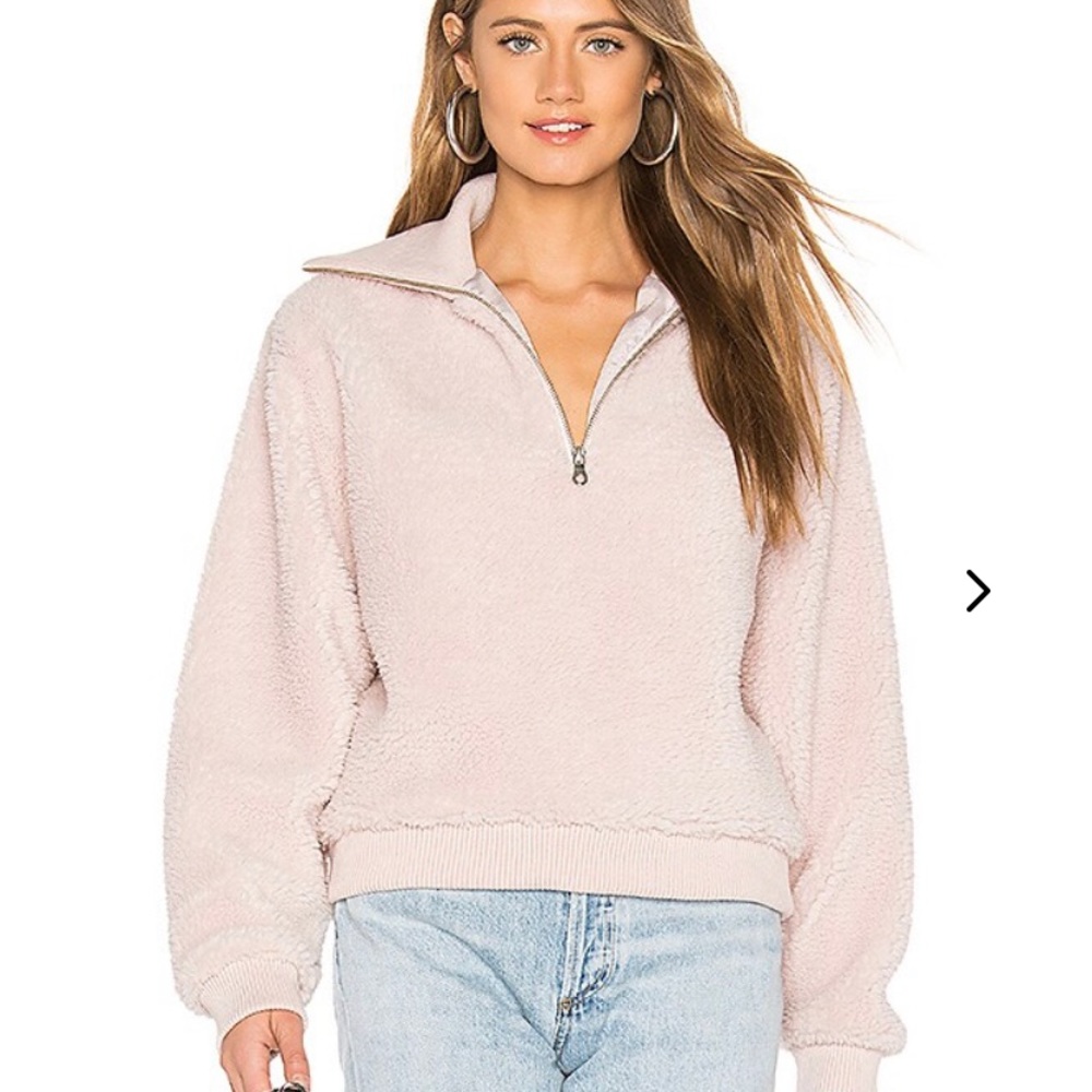 Lovers + Friends Jamey Zip Pullover - Blush.